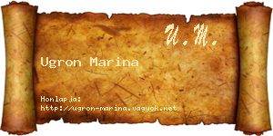 Ugron Marina névjegykártya